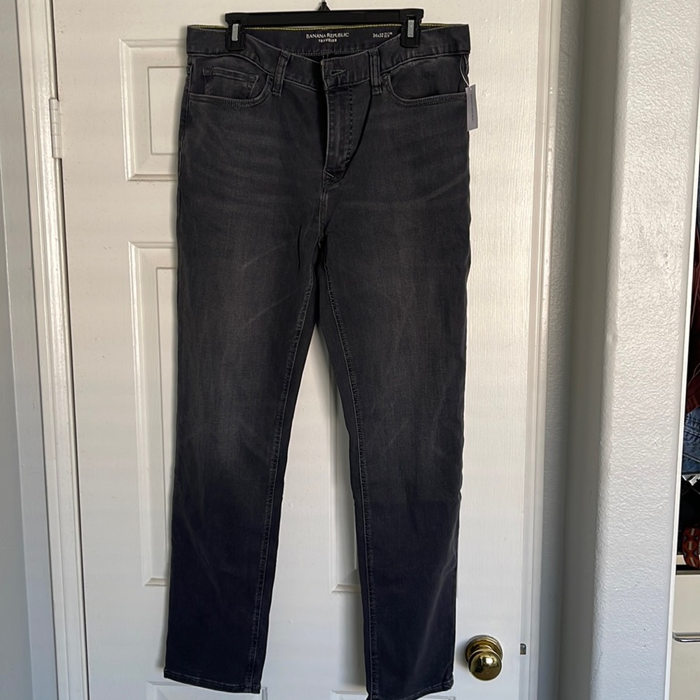 Banana Republic 34x32 Traveler Faded Black Jeans